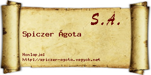Spiczer Ágota névjegykártya